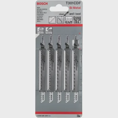 BOSCH List ubodne pile T 301 CDF Clean, za tvrdo drvo, 117 mm, 5 kom