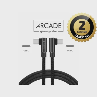 SWISSTEN Kabel Arcade USB-C/USB-C, 3A, 1.2m, L-konektor