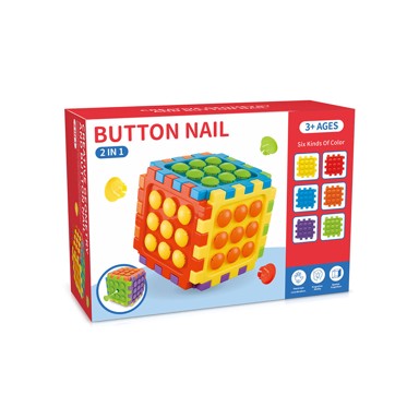 Didaktička kocka Button Nail, 2u1