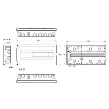 FAMATEL Kutija za osigurače, rigips, 18 osigurača, bijela, IP40