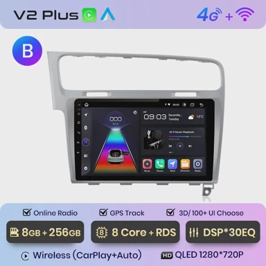 Multimedia,VW GOLF VII Golf7,2013-2017,V2 PLUS,8GB,256GB,3D Y