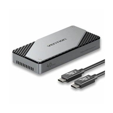 VENTION Vanjsko kućište VEN-KPZH0, za M.2 NVMe SSD, USB 4.0 Type-C, 40Gbps, aluminijsko, sivo