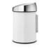BRABANTIA Bijela željezna kanta za smeće na dodir 3 l Touch Bin 