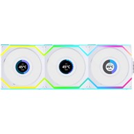 LIAN LI Računalni ventilator UNI FAN SL Wireless LCD, ARGB, PWM, 3 komada s upravljačem - Reverse Blade, 120 mm, bijeli