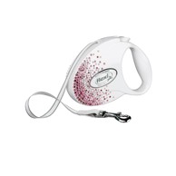 FLEXI Povodac GLAM SPLASH PINK M 5m, bijela