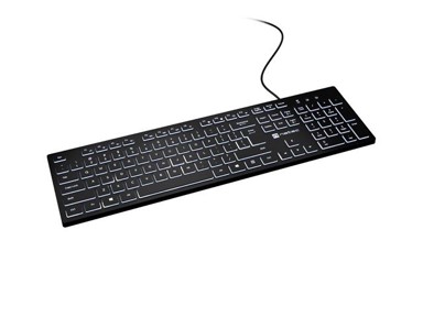 NATEC Tipkovnica Herring Glow, USB, US, crna