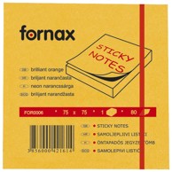 FORNAX Samoljepljivi blok 75x75 mm 80 listova neon narančasti