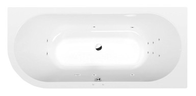 POLYSAN Hidromasažna kada, 175x80 cm, asimetrična, Attraction Hydro sustav, bijela