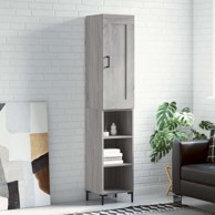 Visoka komoda siva sonome 34 5x34x180 cm od konstruiranog drva , police