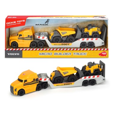 DICKIE Kamion Mack + 2 Volvo građevinska vozila, kiper, bager