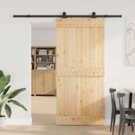 Klizna vrata Narvik, 95 x 210 cm, 213,5 cm, prirodna i crna