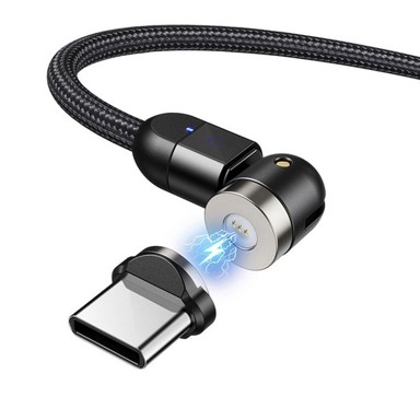 MACLEAN Magnetski USB kabel 3-u-1, brzo punjenje, crni, 2 m