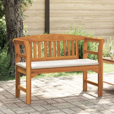 Klupa s jastukom, 114x46x82,5 cm, prirodni uljni završetak