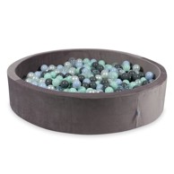 MIMII Jama za suhe kuglice 600 dijelova 130 x 30, baršunasto lila, svijetlo menta, svijetloplava, biserna, siva, prozirna, biserna