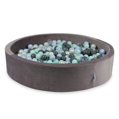 MIMII Jama za suhe kuglice 600 dijelova 130 x 30, baršunasto lila, svijetlo menta, svijetloplava, biserna, siva, prozirna, biserna