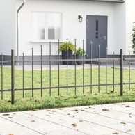 Ograda za vrt s lučnim vrhom 1.7x0.75 m čelik,siva