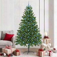 Božićno drvce s 300 LED žarulja sa stalkom zelena 210 cm PE