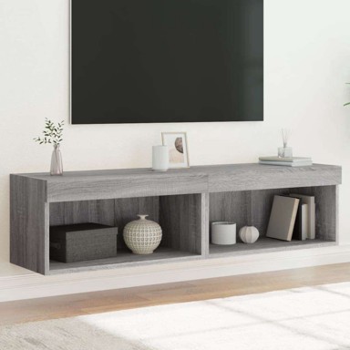 TV ormarić, 60 x 30 x 30 cm, s LED svjetlima, sivi hrast sonoma