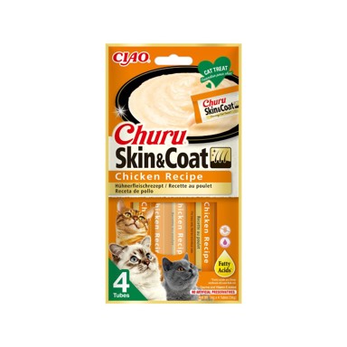 CIAO Poslastica za mačke Churu Skin&Coat, piletina, 4x14 g