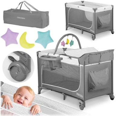 RICOKIDS Putni krevetić RK-241, 125x65x78 cm, sivi