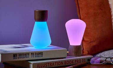 Stolna svjetiljka Ginko Pentagon, bežična, tamno smeđa