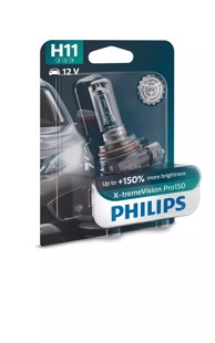 PHILIPS Žarulja X-treme Vision Pro150, 12V, do 150% više svjetla, do 20% bjelije (3350-3600K)