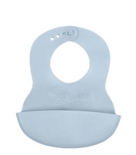 BABYONO Silikonski podbradak, 6+ mjeseci, pastelno plava, silikon