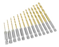 SILVER TOOLS Set 13 HSS šesterokutnih svrdala za metal od titana