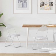 Sklopiva stolica, 48 x 43.5 x 81 cm, bijela, 2 kom