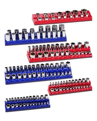 VEVOR Set organizatora utičnica 6 komada magnetski držač 380 x 89 x 39 mm plava crvena