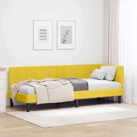Kutni okvir kreveta s uzglavljem, žuti, 80 x 200 cm