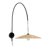 KAVE HOME Crna/u prirodnoj boji zidna lampa Rosella 