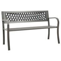 Vrtna klupa, 125 cm, čelična, siva