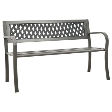 Vrtna klupa, 125 cm, čelična, siva