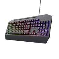 TRUST Tipkovnica GXT 836 Evocx, US Layout, USB, crna