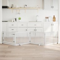 Vrata za pse s vratašcima 4 panela sklopiva 320 cm drvo topole