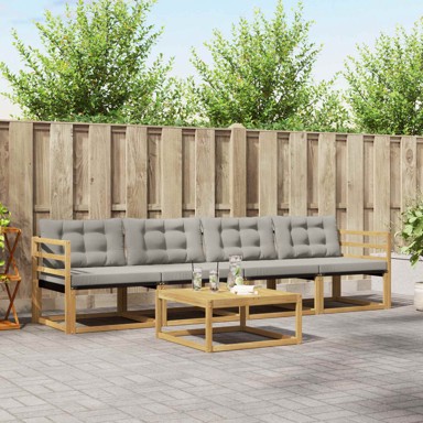 Set vanjskih sofa, 5 pcs, 79 x 79 x 37 cm, bijela i svjetlosiva