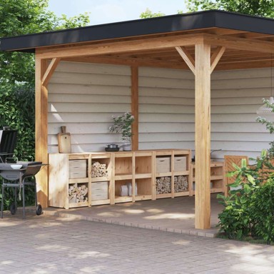 Vanjski kuhinjski ormarići 3 kom, prirodni