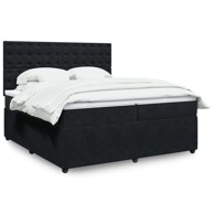 Boxspring krevet s oprugama i madracem, 200x200 cm, crni