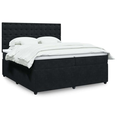 Boxspring krevet s oprugama i madracem, 200x200 cm, crni