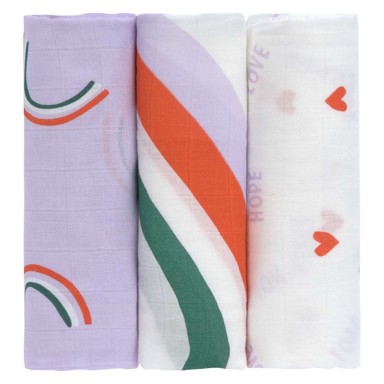 LÄSSIG Tetra pelena L, 3/1 80 x 80 cm, Happy Rascals lavanda