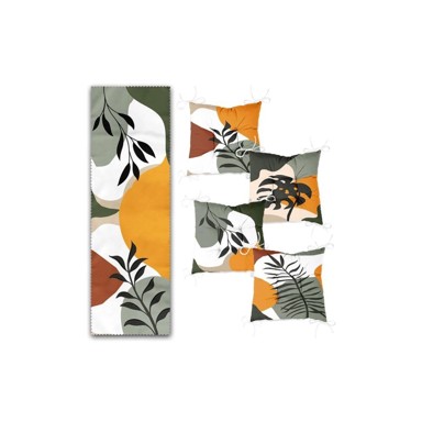 MILA HOME Nadstolnjak i set jastuka za sjedenje, 5 kom Illustrated Autumn