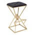 MAURO FERRETTI Crna/u zlatnoj boji baršunasta barska stolica (visine sjedala 75 cm) Piramid 