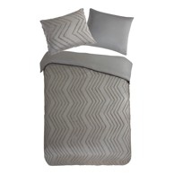 GOOD MORNING Posteljina Pure Zigzag 140x220 cm za krevet za jednu osobu/produženi krevet od mikrovlakana siva/smeđa