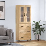 Visoka komoda hrasta sonome 69 5x34x180cm od konstruiranog drva , ladice