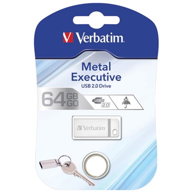 VERBATIM USB memorija Metal Executive 64 GB, USB 2.0, srebrna, blister
