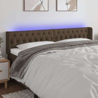 LED uzglavlje 183x16x78/88 cm od tkanine, tamno smeđa