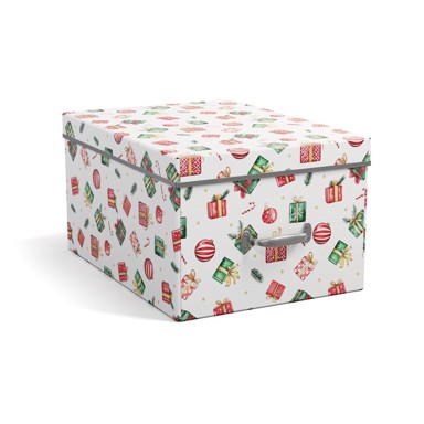 BIGSO Kartonska kutija za pohranu s poklopcem/dekorativna 37x50x15 cm Engla Christmas Storage 