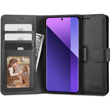 TECH-PROTECT Preklopna futrola Wallet za Xiaomi Redmi Note 13 Pro+ Plus 5G, crna