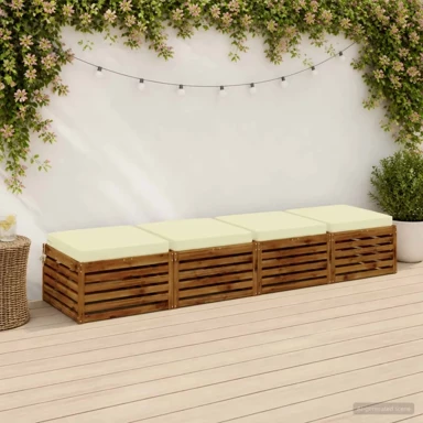 Jastučići za sjedalo Soest 4 kom 80 x 80 x 7 cm od poliestera, krem